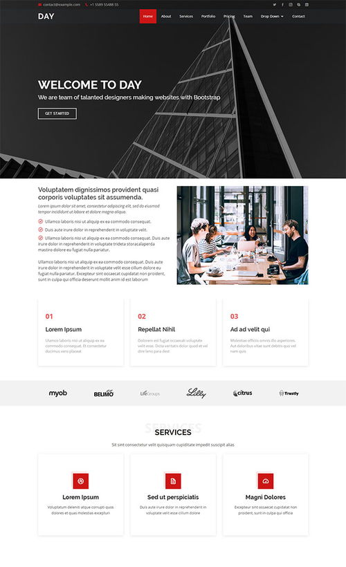 创意商业建筑设计网站模板 一站式代理代办解决方案